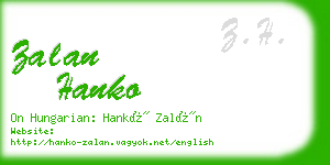 zalan hanko business card